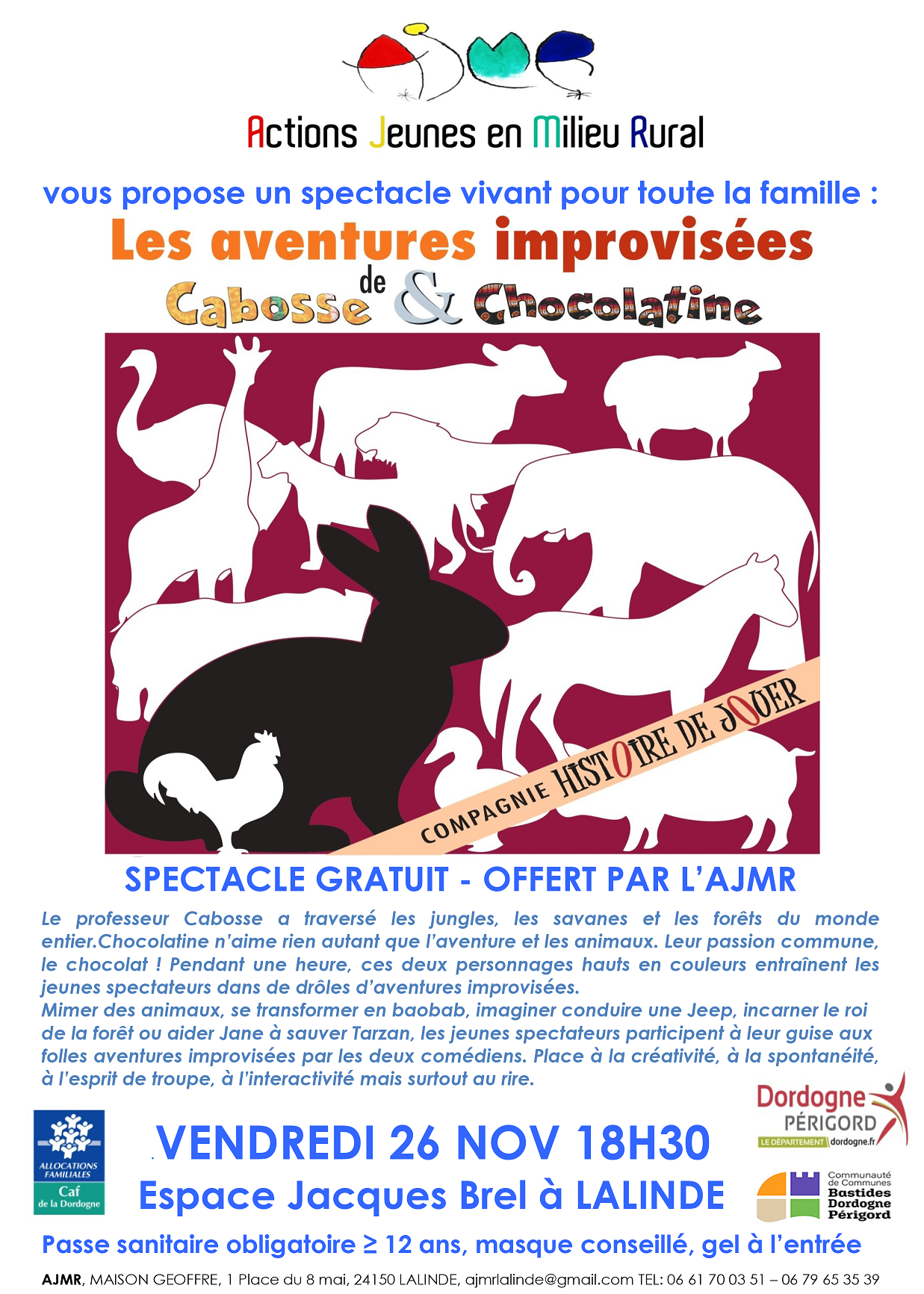 Affiche spectacle Cabosse et Chocolatine Histoire de jouer